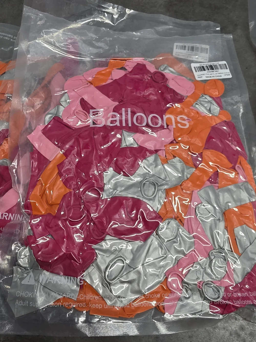 Party Balloon Garland Backdrop Kit - Pink, Orange & Silver - 4 Packages